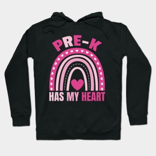 Cute Pre-k Has My Heart Funny Pre-k teacher Education Preschool heart Hoodie